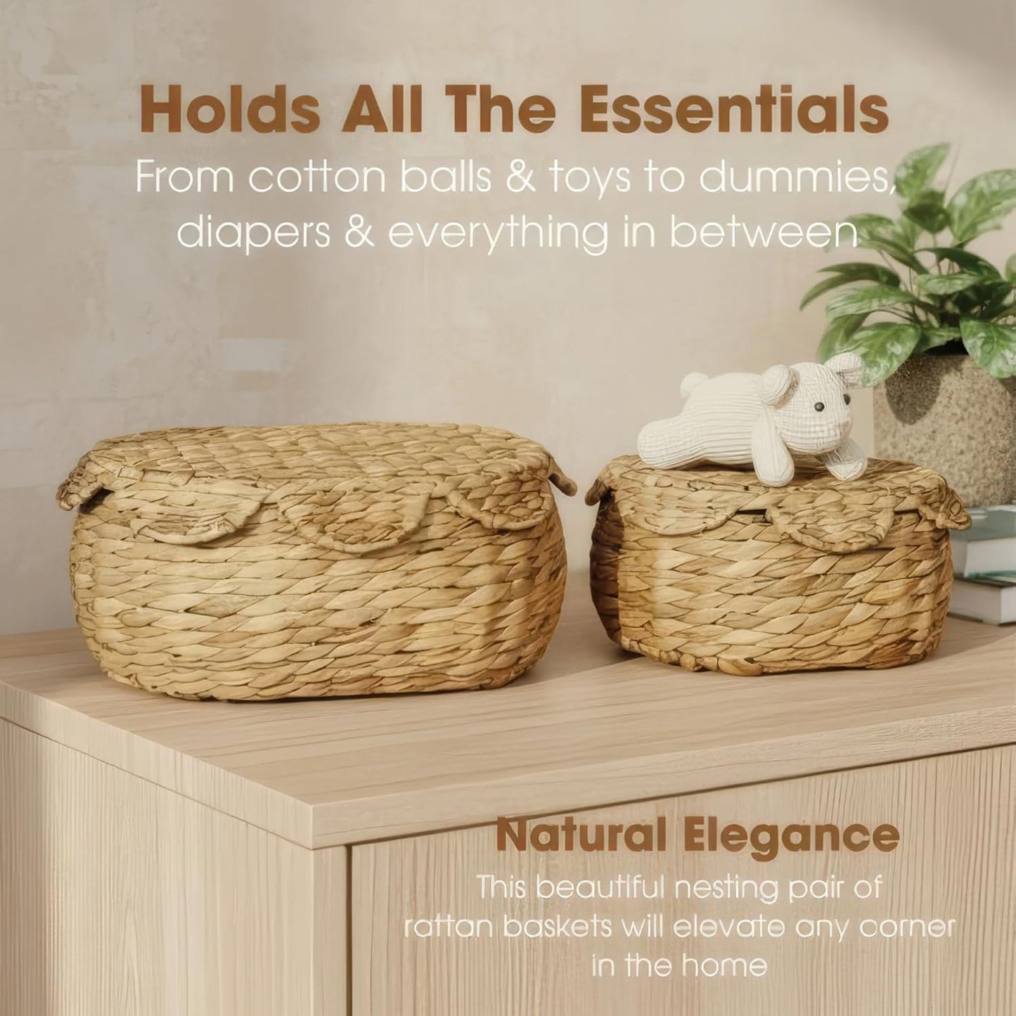Boho Rattan Basket / Set of 2