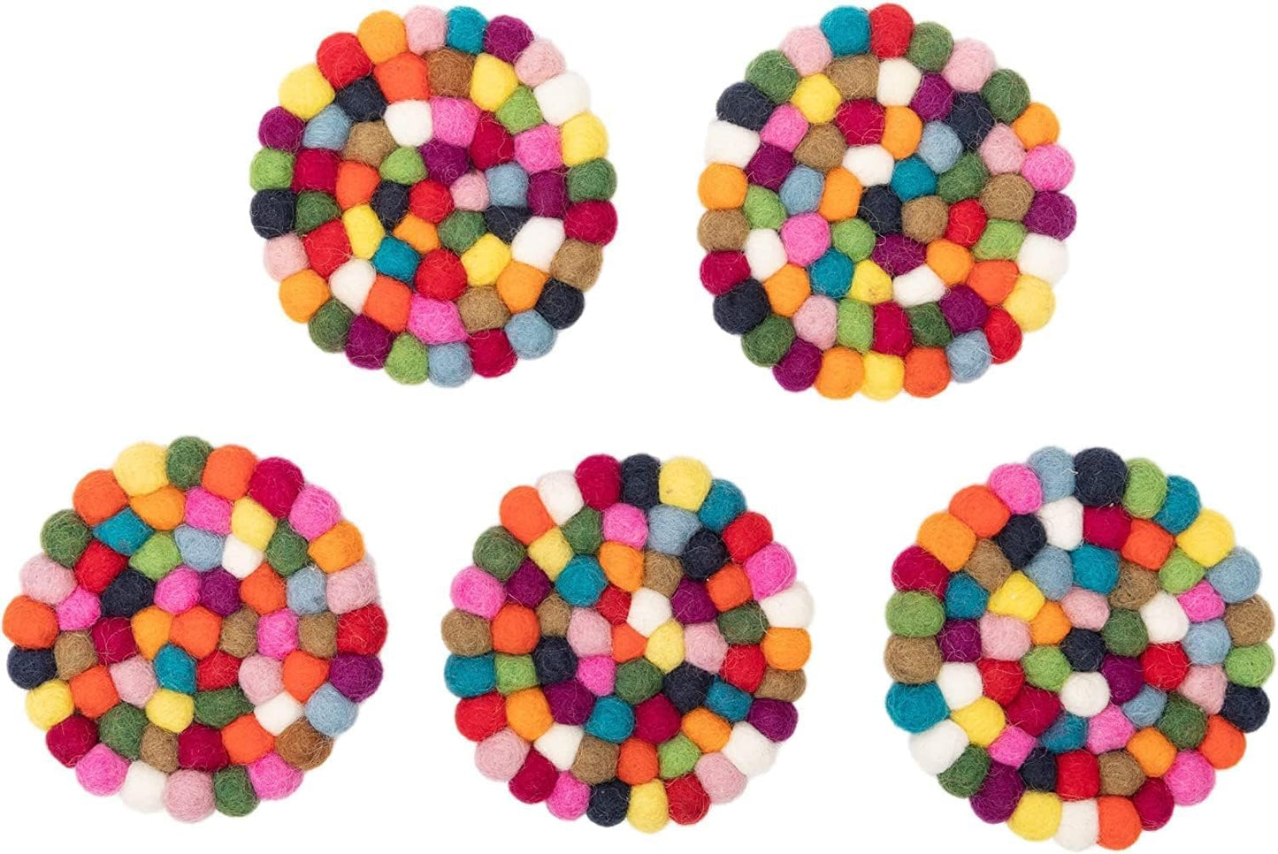 Felt Coaster Pads / Rainbow