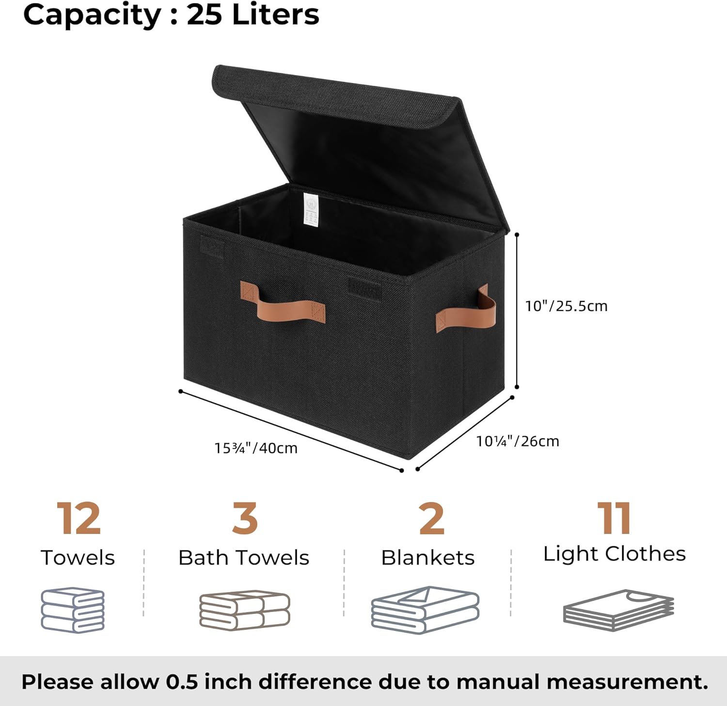 Storage Bin / Storage Bins / Black / Large / Set of 2