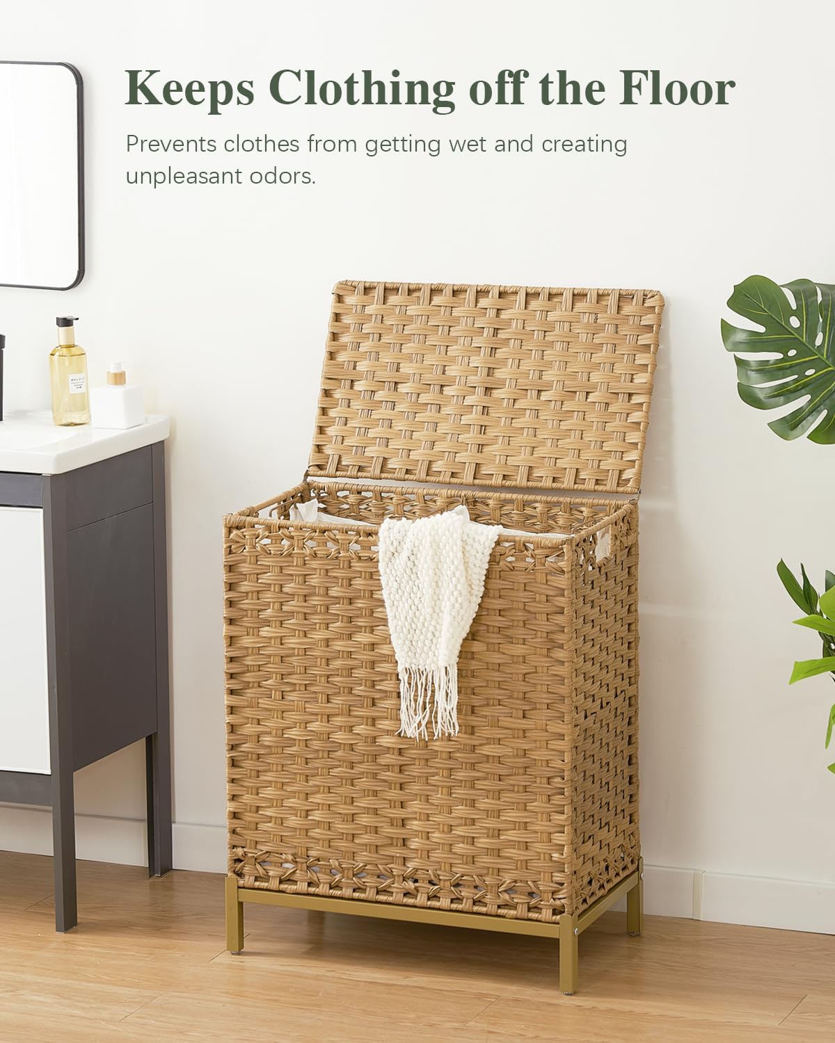 112 L Handwoven Rattan Wicker Laundry Basket / Natural / 112 L - 29.6 Gal