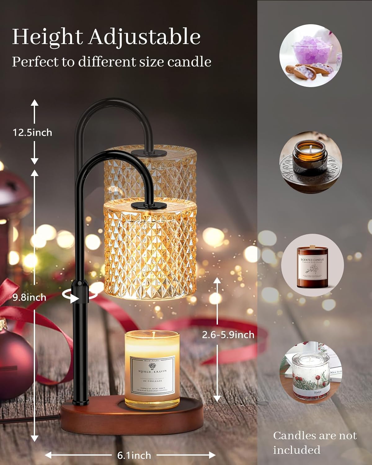 Engpure Candle Warmer Lamp with Timer Dimmer Height Adjustable for Women Birthday Gift, Mothers Day Gift, House Warming