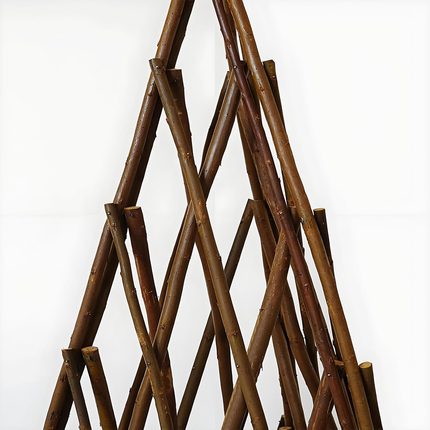 Expandable Teepee Willow Fence, Pyramid Plant Climbing Trellis, Self-Standing Fence for Plants Climbing and Protection