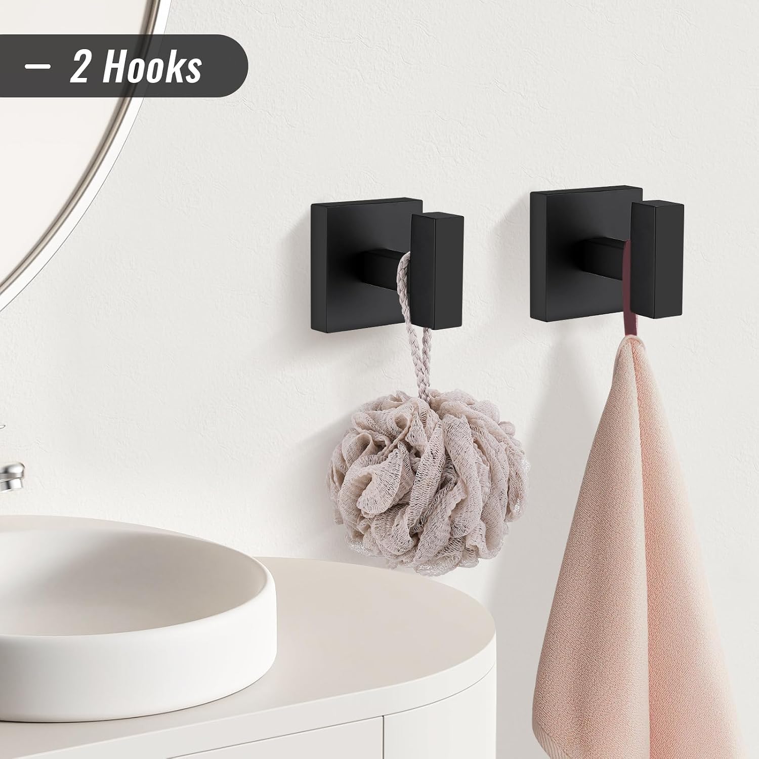 YACVCL Matte Black Towel Bar Set 10-Piece Bathroom Hardware Accessories Set,Black Bathroom Towel Holder Set 23.6 Inch