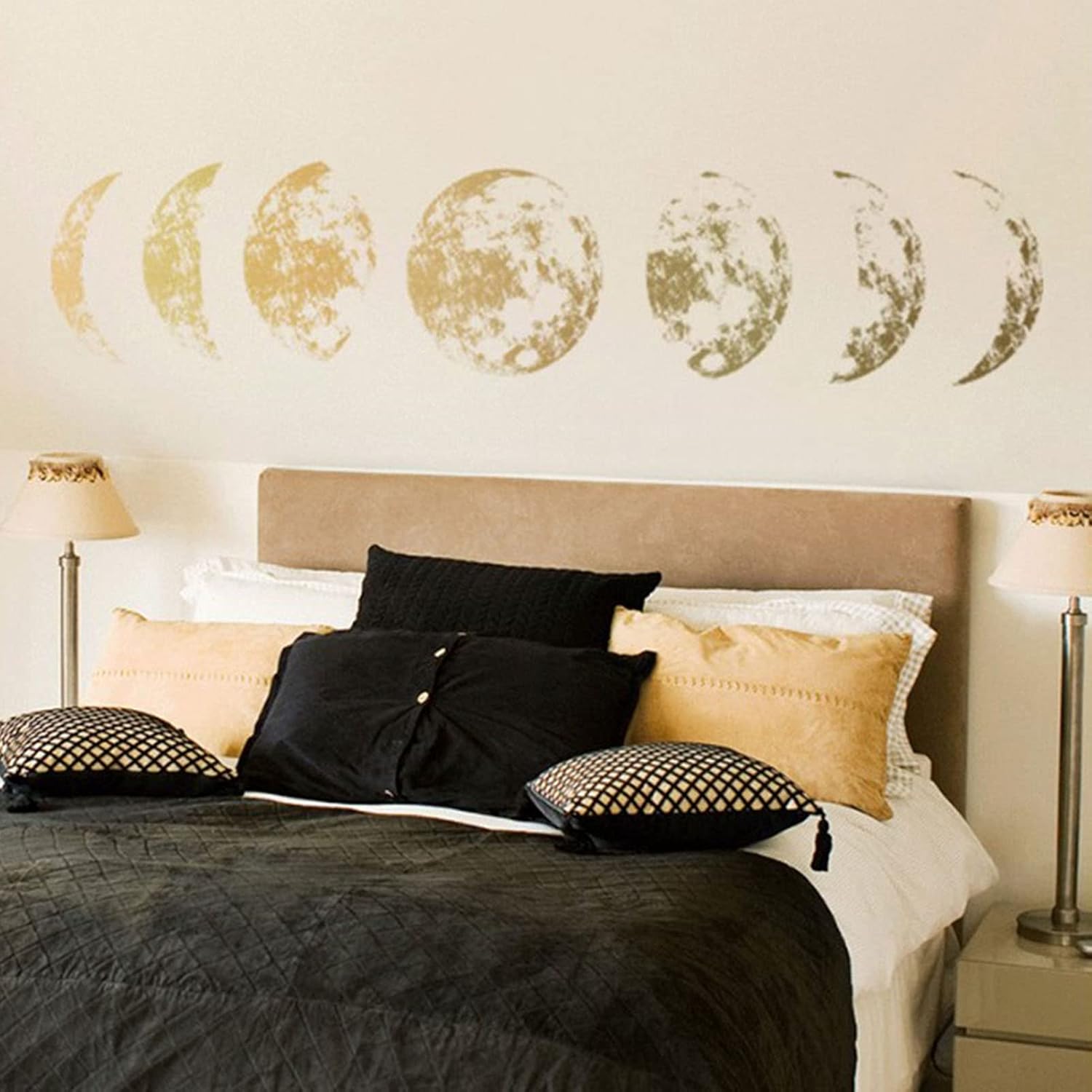 Moon Phases Decor Modern Art Decal Background Sticker / Gold