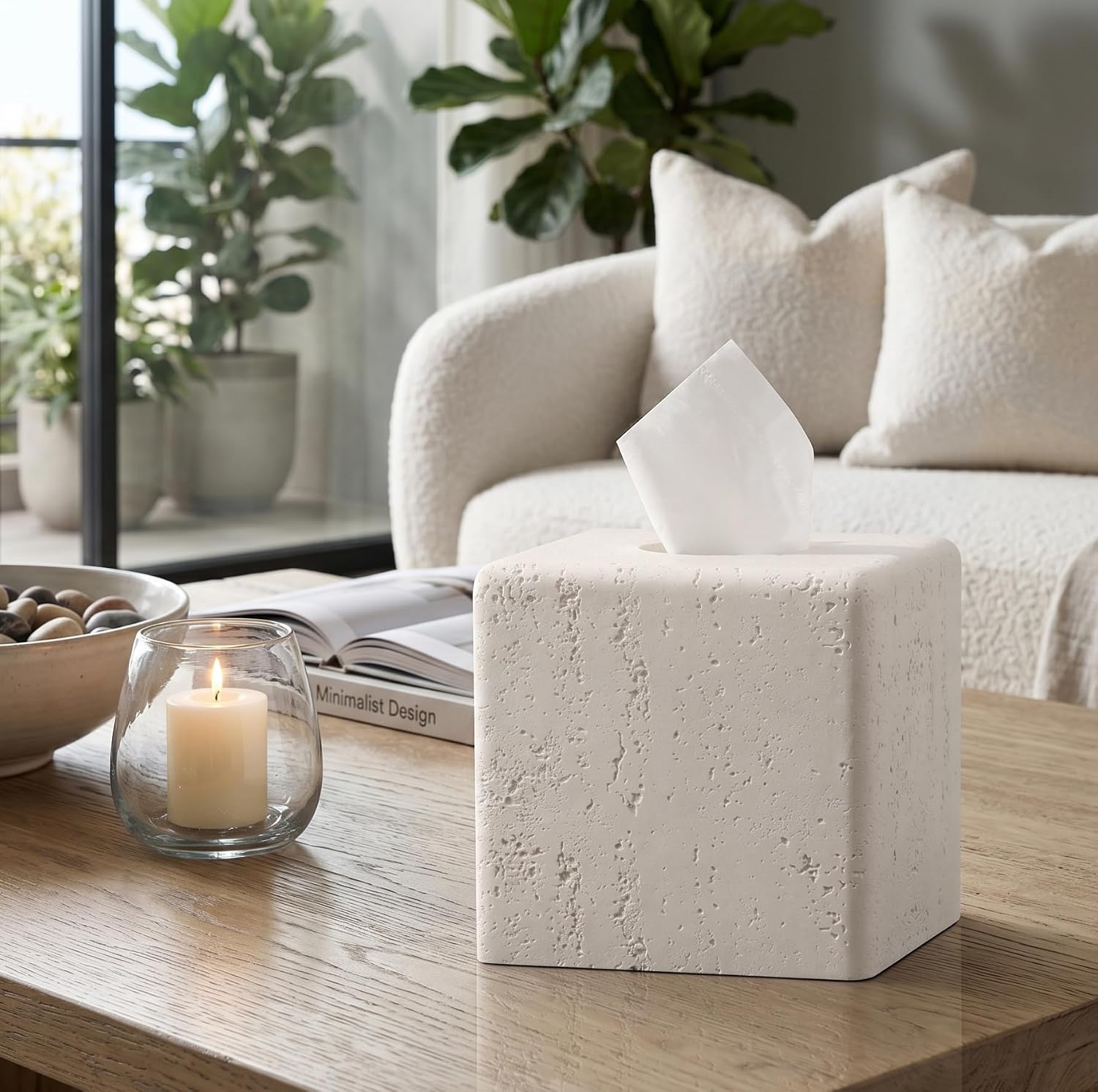 Tissue Box Cover Square / Off White