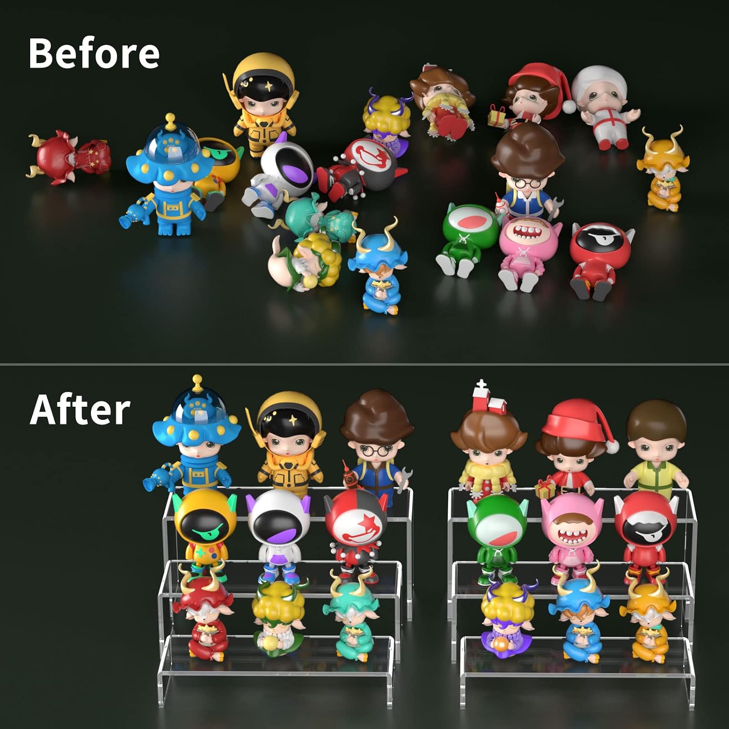Acrylic Display Riser, 6 Pcs 9" Large Acrylic Risers | Thickened to 5mm Clear Rectangular Display Shelf for Cupcake