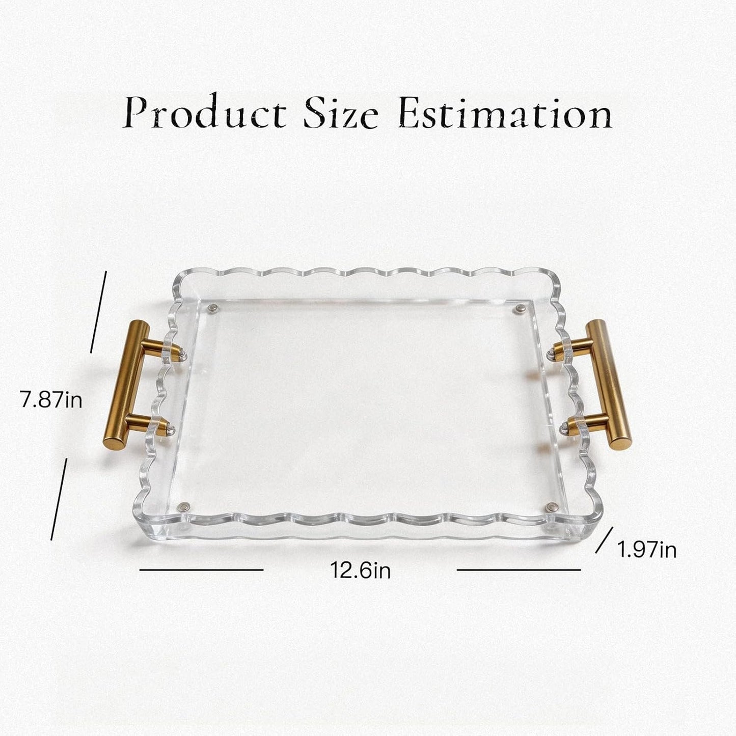 Acrylic Tray / Scalloped Tray / 12.60 x 7.87 x 1.97