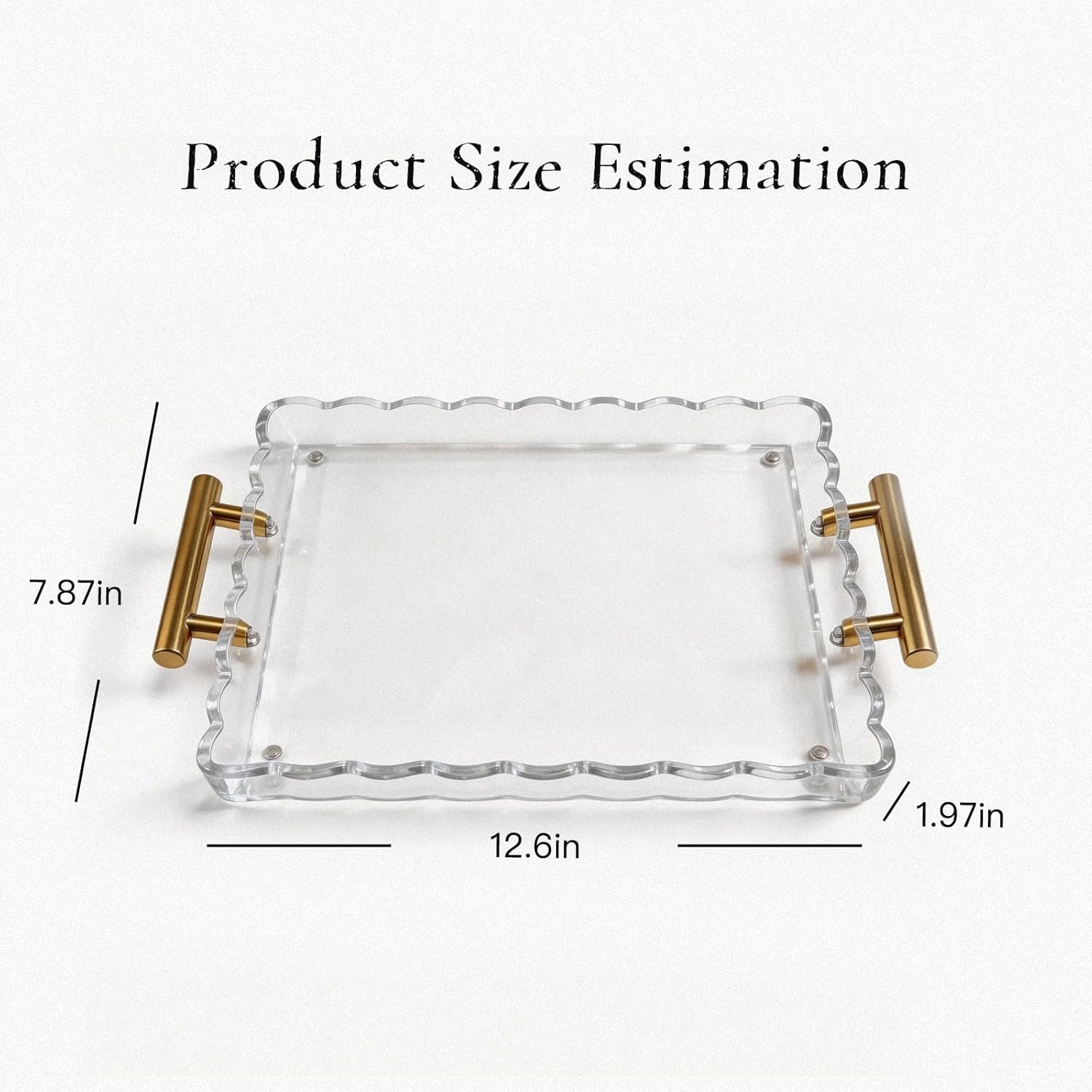Acrylic Tray / Scalloped Tray / 12.60 x 7.87 x 1.97