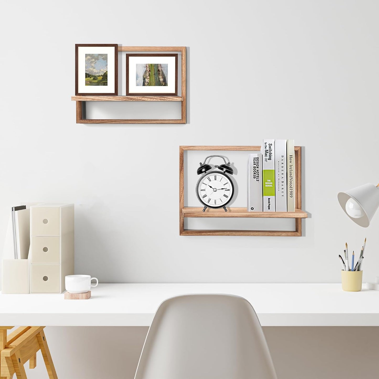 Square Floating Shelves / Carbonized Black / Set of 4