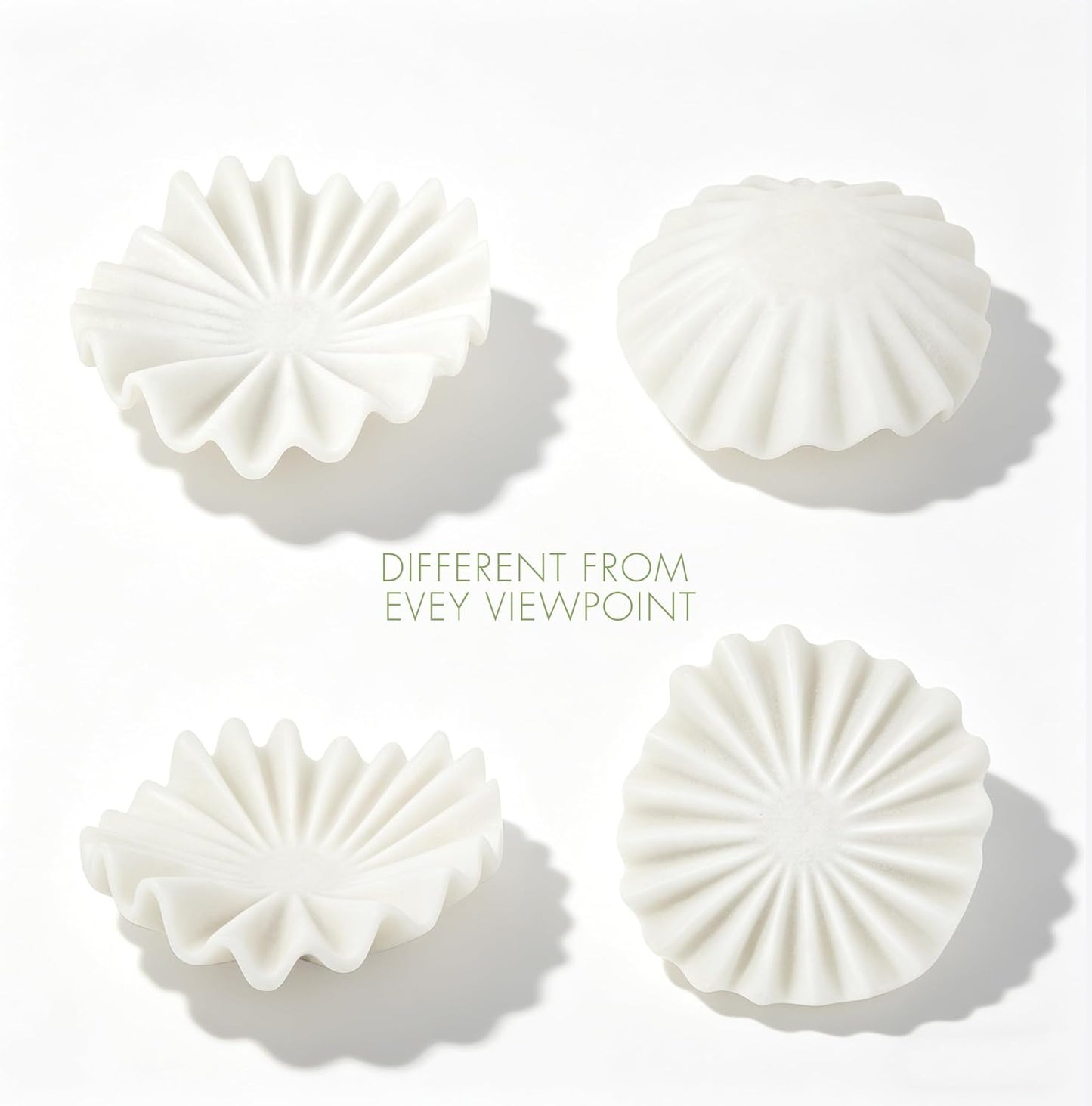 Modern Ruffled Wavy Design Centerpiece / White