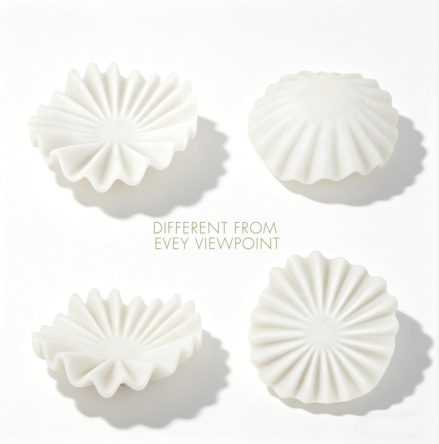 Modern Ruffled Wavy Design Centerpiece / White
