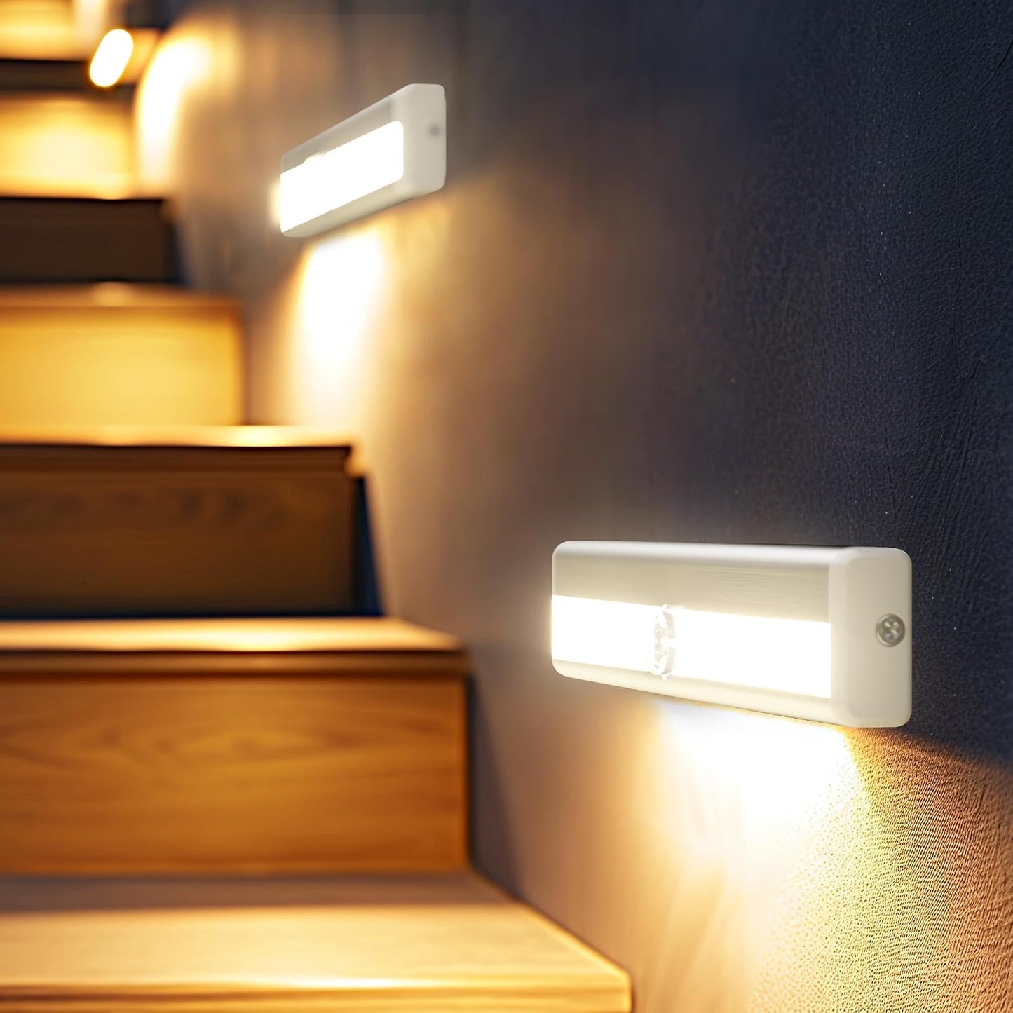 Hopedone Under Cabinet Lights, 10LED Battery Motion Sensor Light Indoor Magnetic Stick-Anywhere Closet Lights for Stair