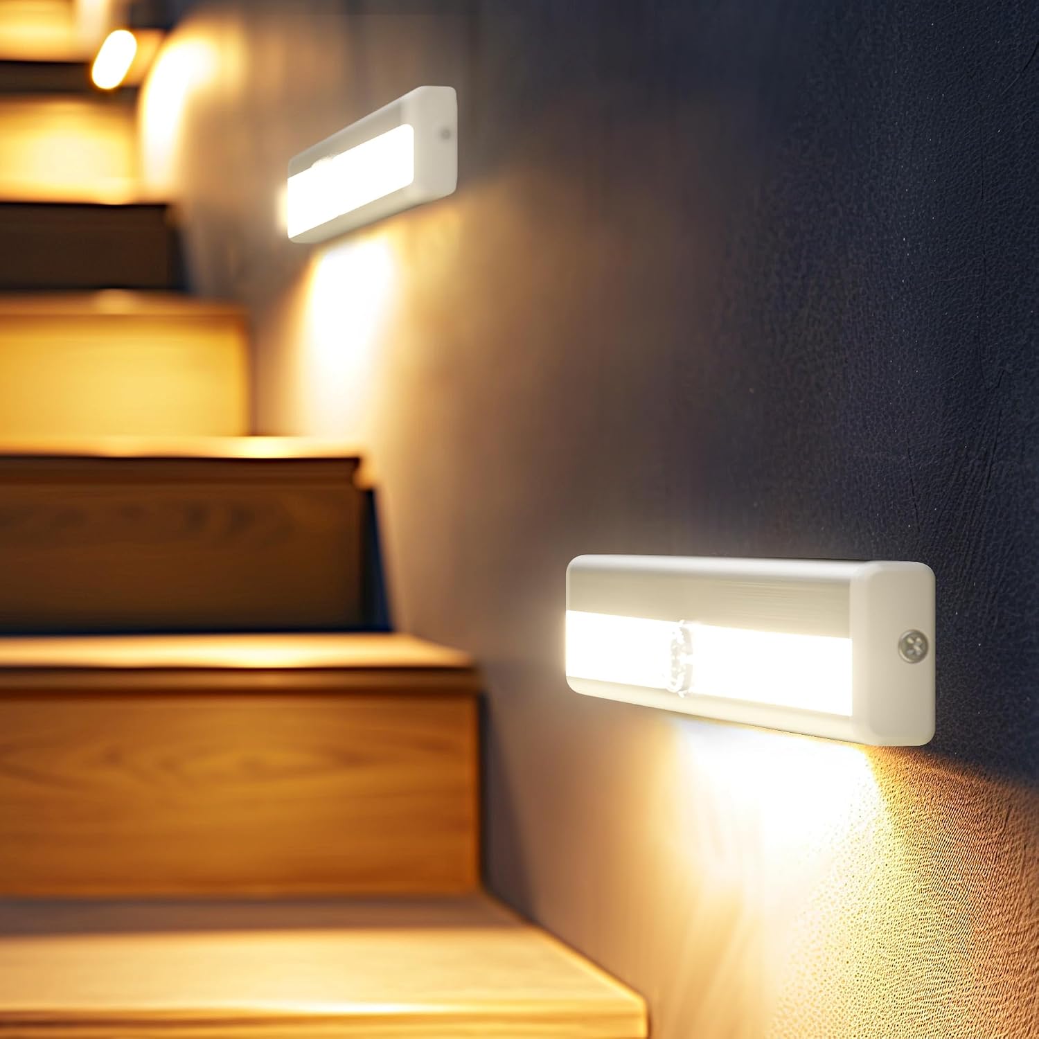Hopedone Under Cabinet Lights, 10LED Battery Motion Sensor Light Indoor Magnetic Stick-Anywhere Closet Lights for Stair