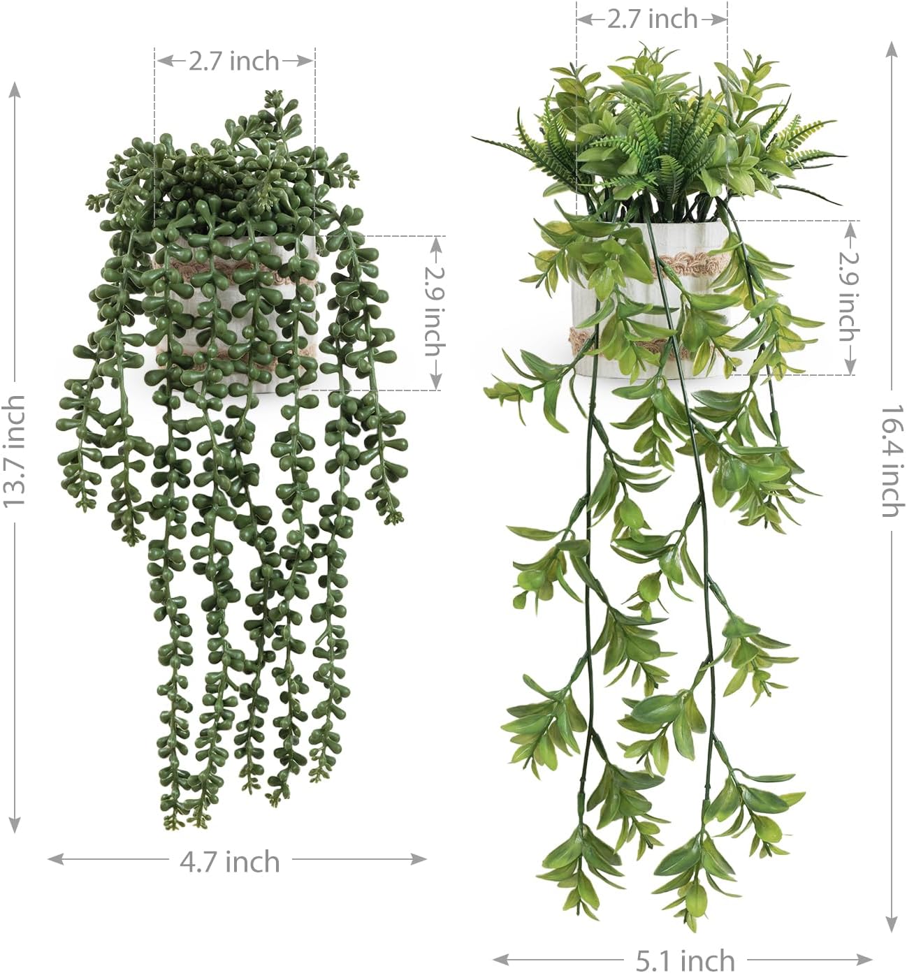 Fake Hanging Plants / Hangingb / Set of 2