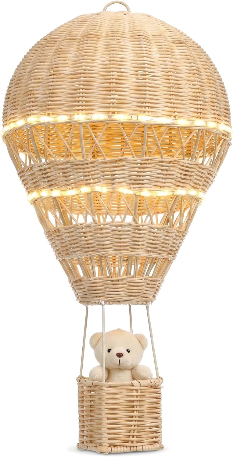 Rattan Woven Hot Air Balloon Decor Delicate Kids Room Rattan Craft / Natural