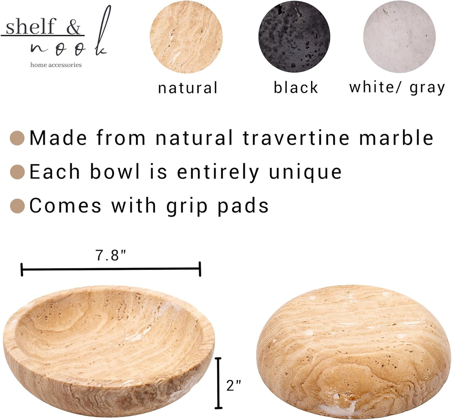 Travertine Decorative Bowls / Black