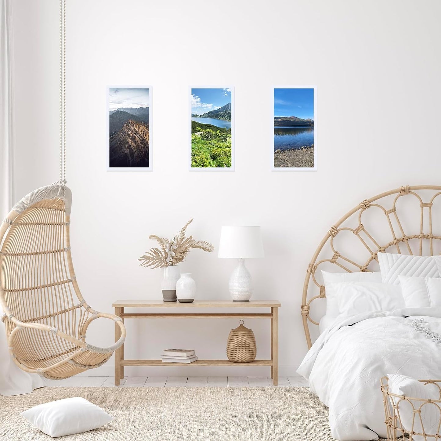 JCJMY 10x20 Picture Frame Set of 4 White for Wall Hanging, Wall Mounting Horizontally or Vertically, 10 x 20 Wall