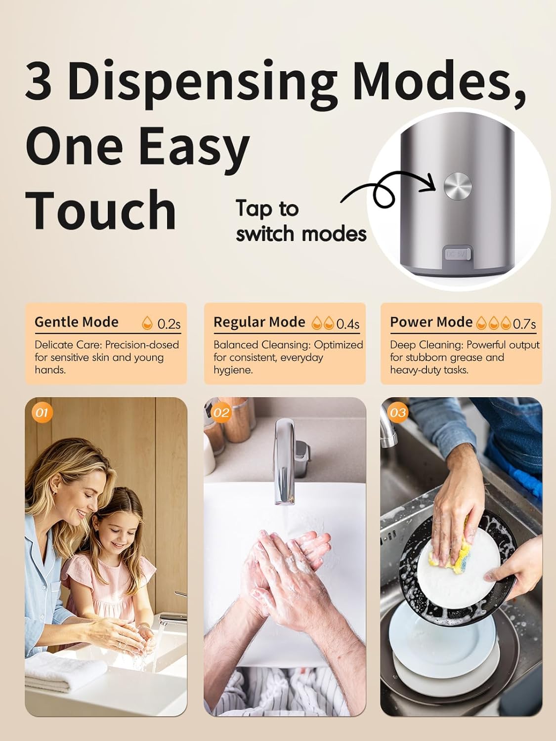 Automatic Liquid Soap Dispenser Touchless: Stainless Steel Hand Soap Dispenser Auto - Free Touch Electric Soap