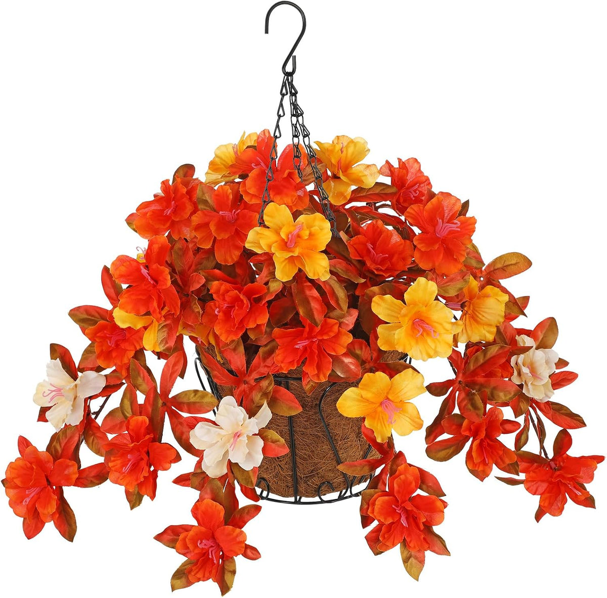 Mixed 8pcs Fall Artificial Peony Hydrangea Bouquet, Burnt Orange Red Silk Faux Flower, Autumn Faux Floral Arrangements for Wedding Table Thanksgiving Outdoor Planters Porch Patio Garden Yard