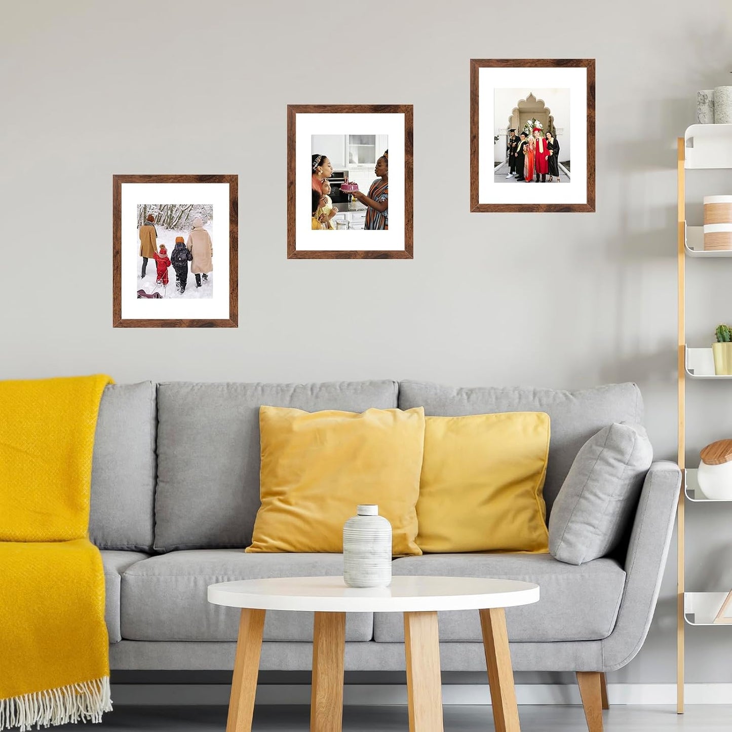 10x14 Picture Frame Set of 12 for 30 x 40 cm Diamond Art Painting, Display 8.5x11 With Mat or 10x14 Without, Wood Wall