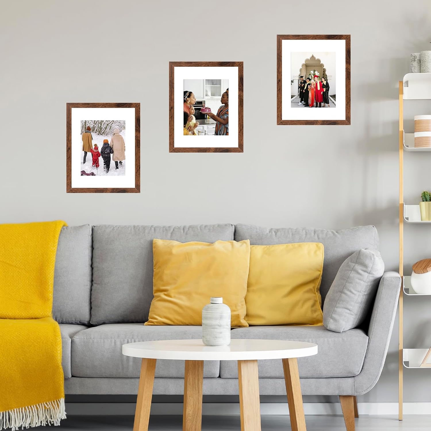 10x14 Picture Frame Set of 12 for 30 x 40 cm Diamond Art Painting, Display 8.5x11 With Mat or 10x14 Without, Wood Wall