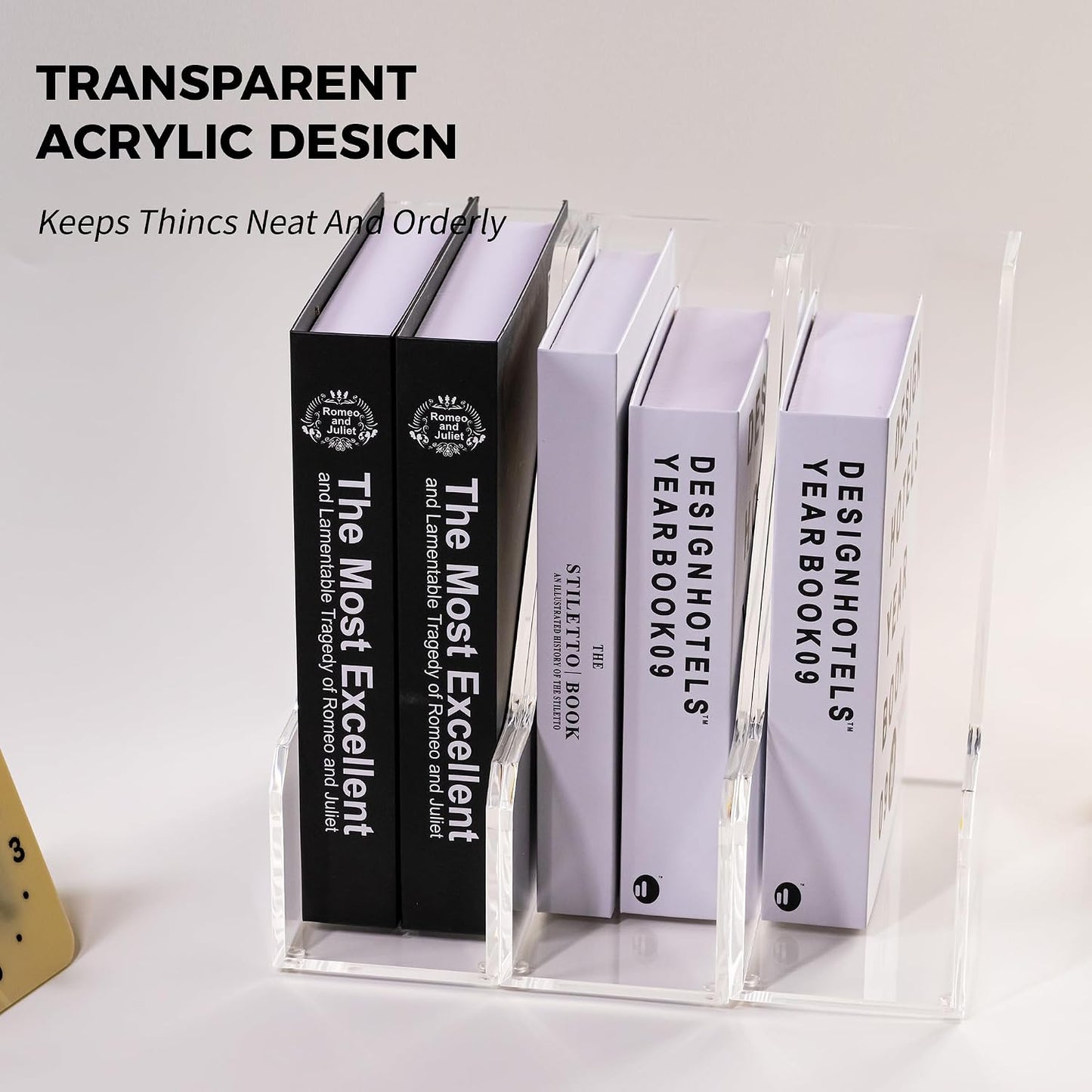 Acrylic Magazine File Holders / 1 Sections, A4 / Clear