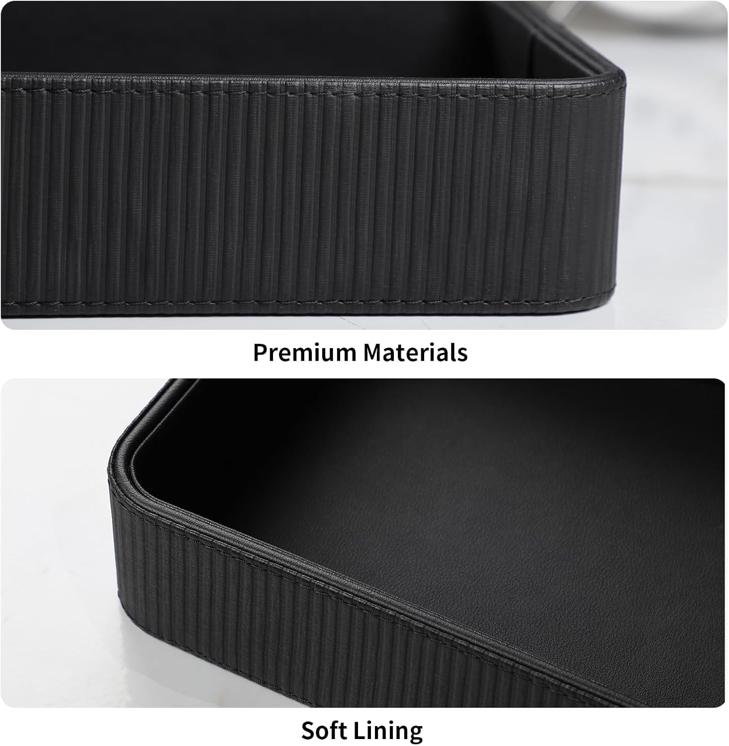 Modern Nightstand Organizer Bedside Desktop Storage for Womens and Men / Black