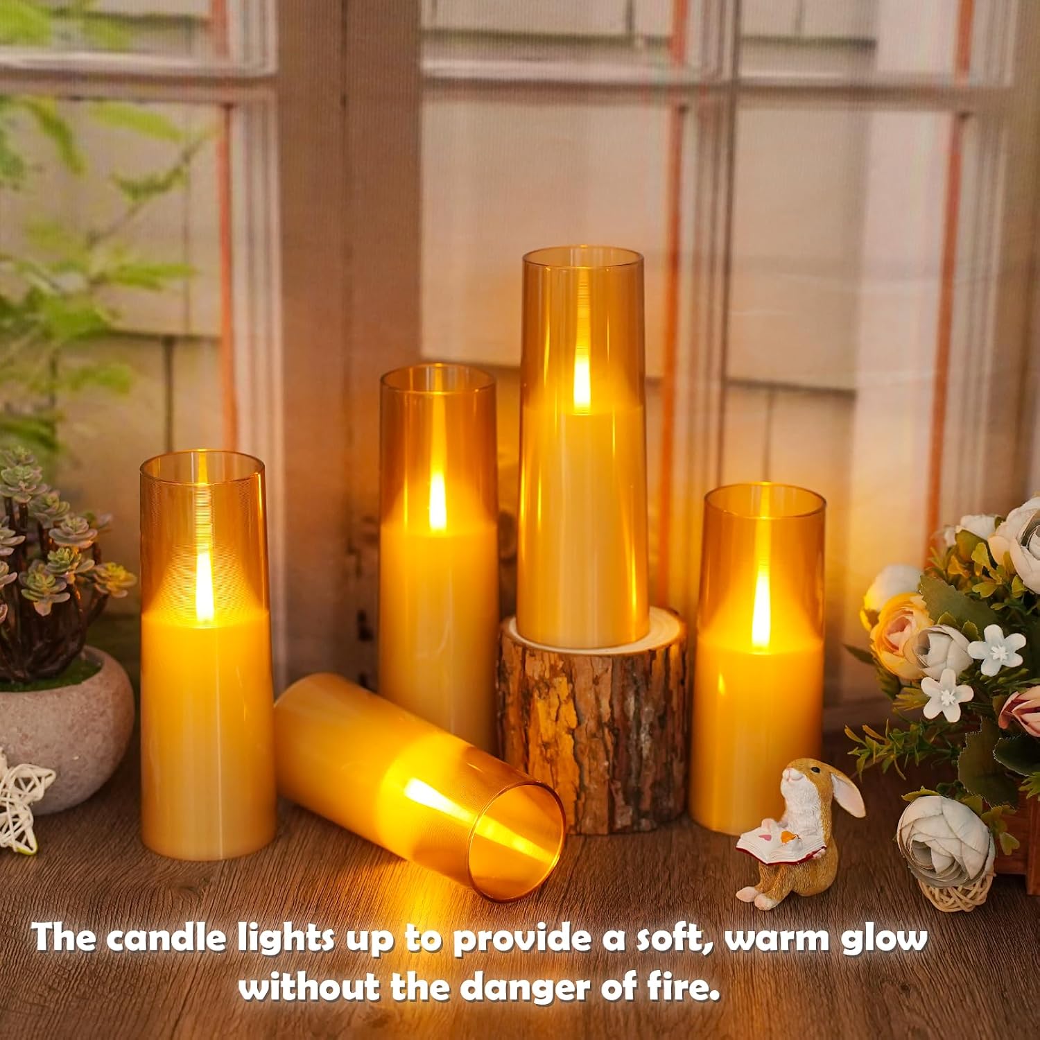 kakoya Flameless LED Candles Upgraded Realistic Flickering Flame,7Pcs Battery Operated Candles with Remote Timers,LED