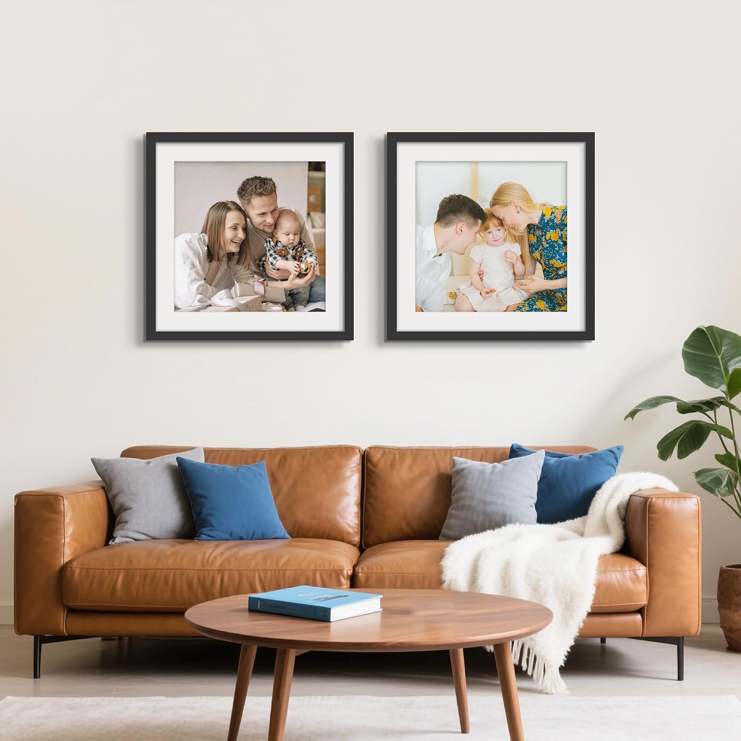 20x20 Black Picture Frame, Poster Frame for Wall, 3 Pack | Fits 16x16 Photos With Mat or 20x20 Without Mat, Square Wall