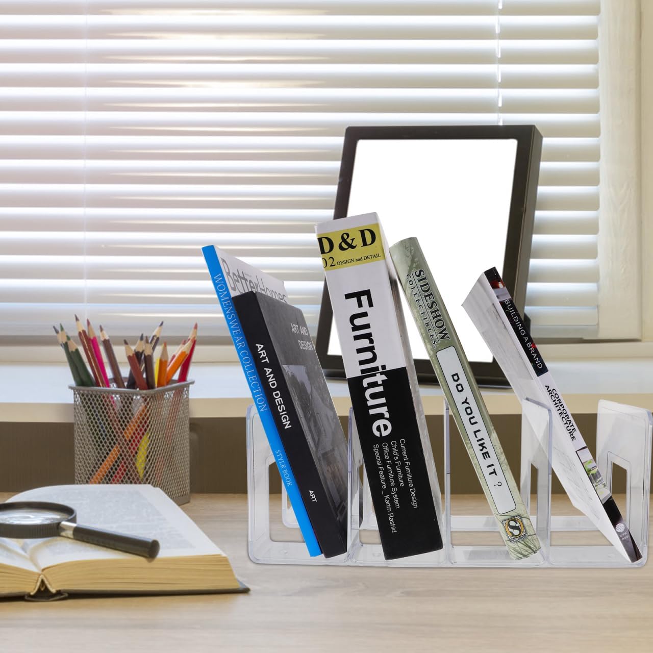Wallet Acrylic Books Wallet Holder Desk Book Ends Book Holders / Transparent / Medium