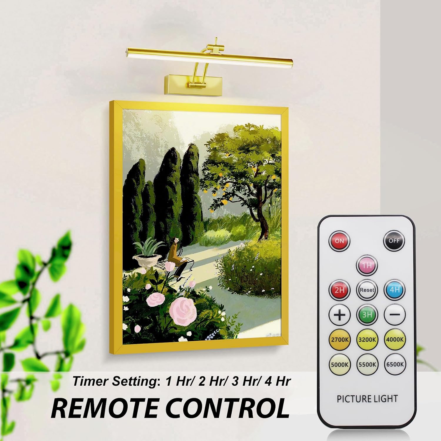 Yuichoy 2 Pack Picture Lights for Wall Battery Operated, 12 inch Wireless Art Lighting for Painting, 6 Colors Picture