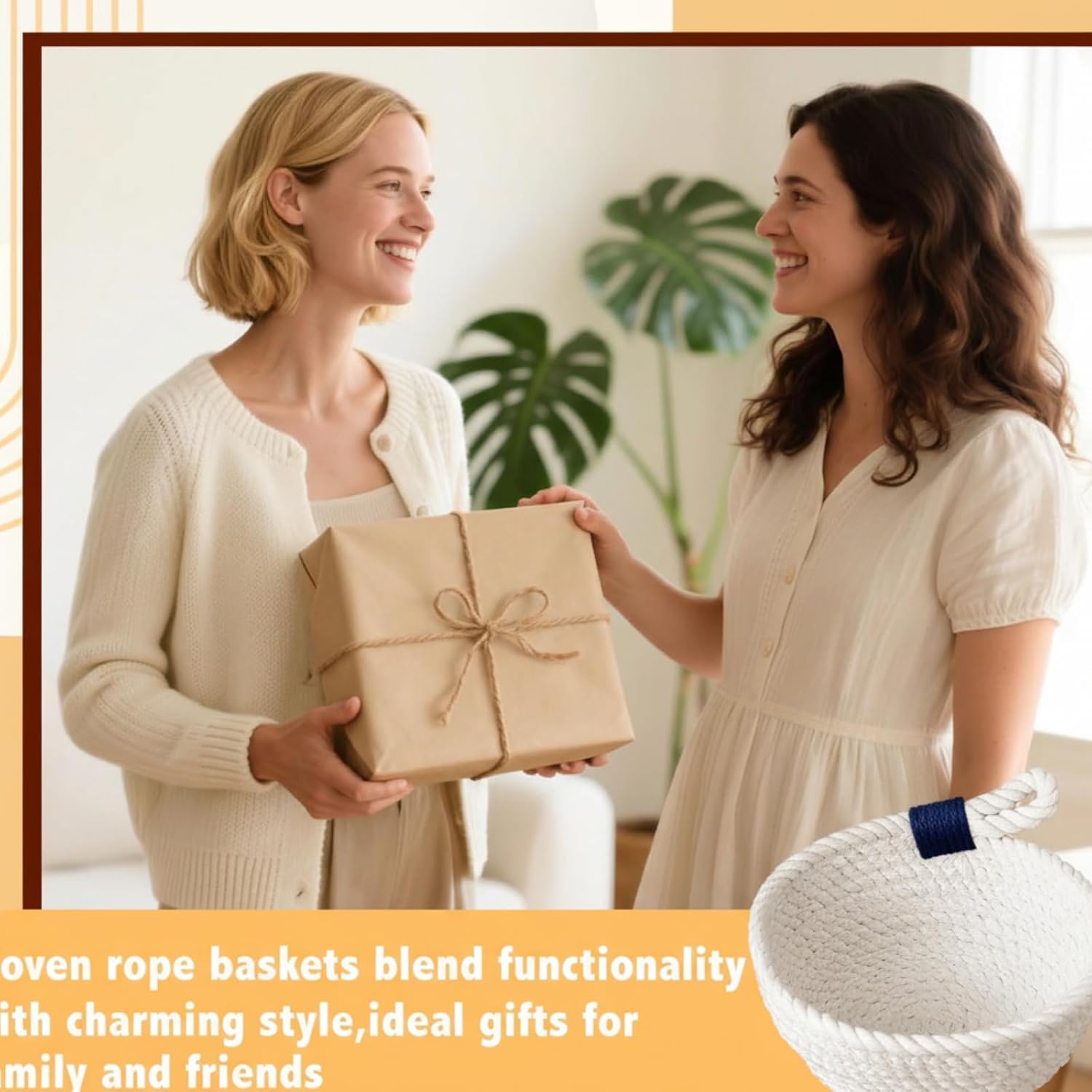Coastal Centerpiece Woven Baskets Small Seashell Baskets / 5 Inch / Set of 3