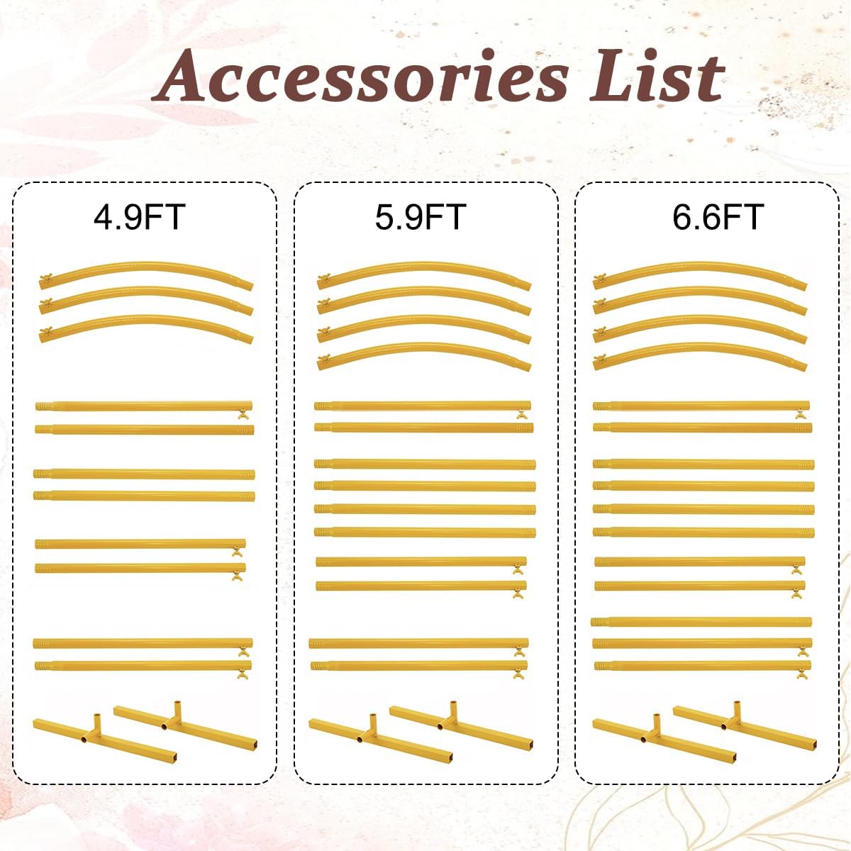 Metal Wedding Arch Backdrop Stand / 6.6ft, 5.9ft, 4.9FT Arch / Set of 3