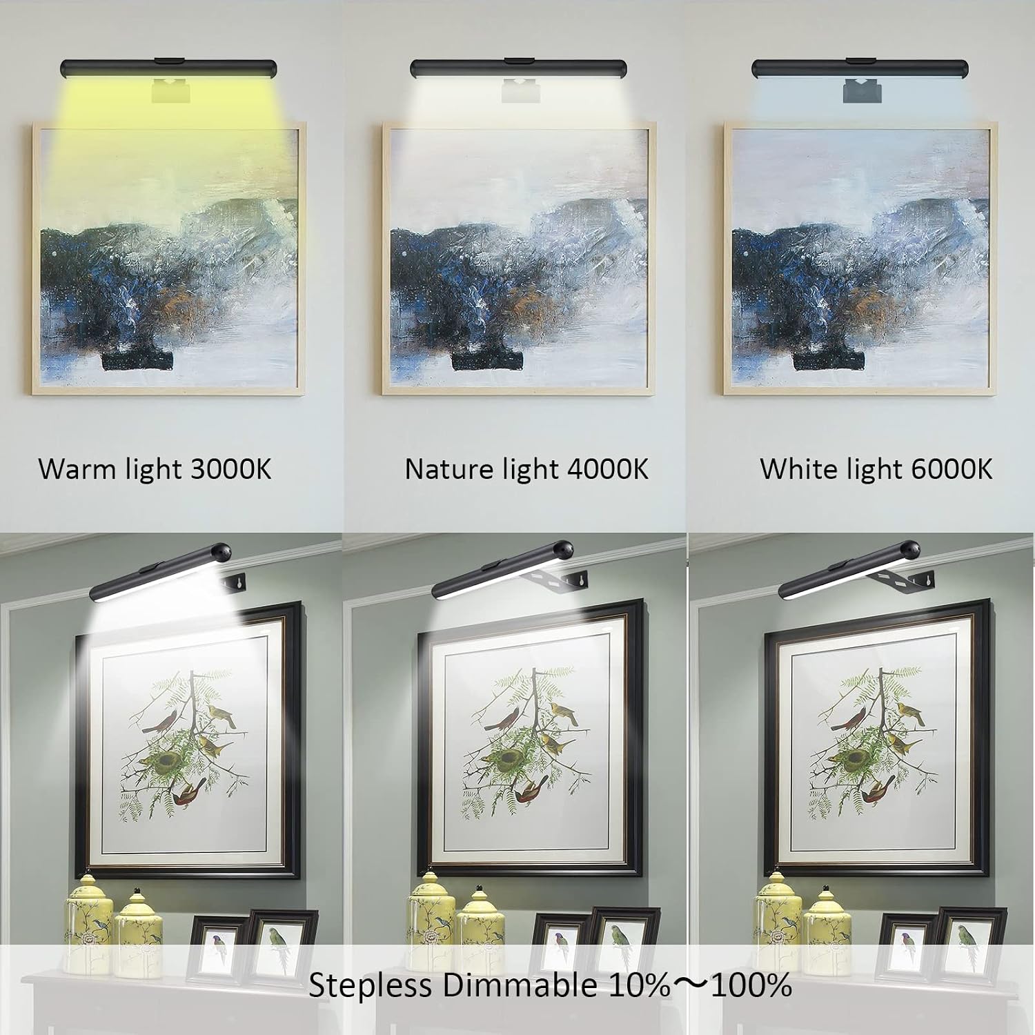 MIOBLUE Rechargeable Picture Lights with Remote,Full Metal Painting Light Display LED Battery Lamp with 3 Lighting