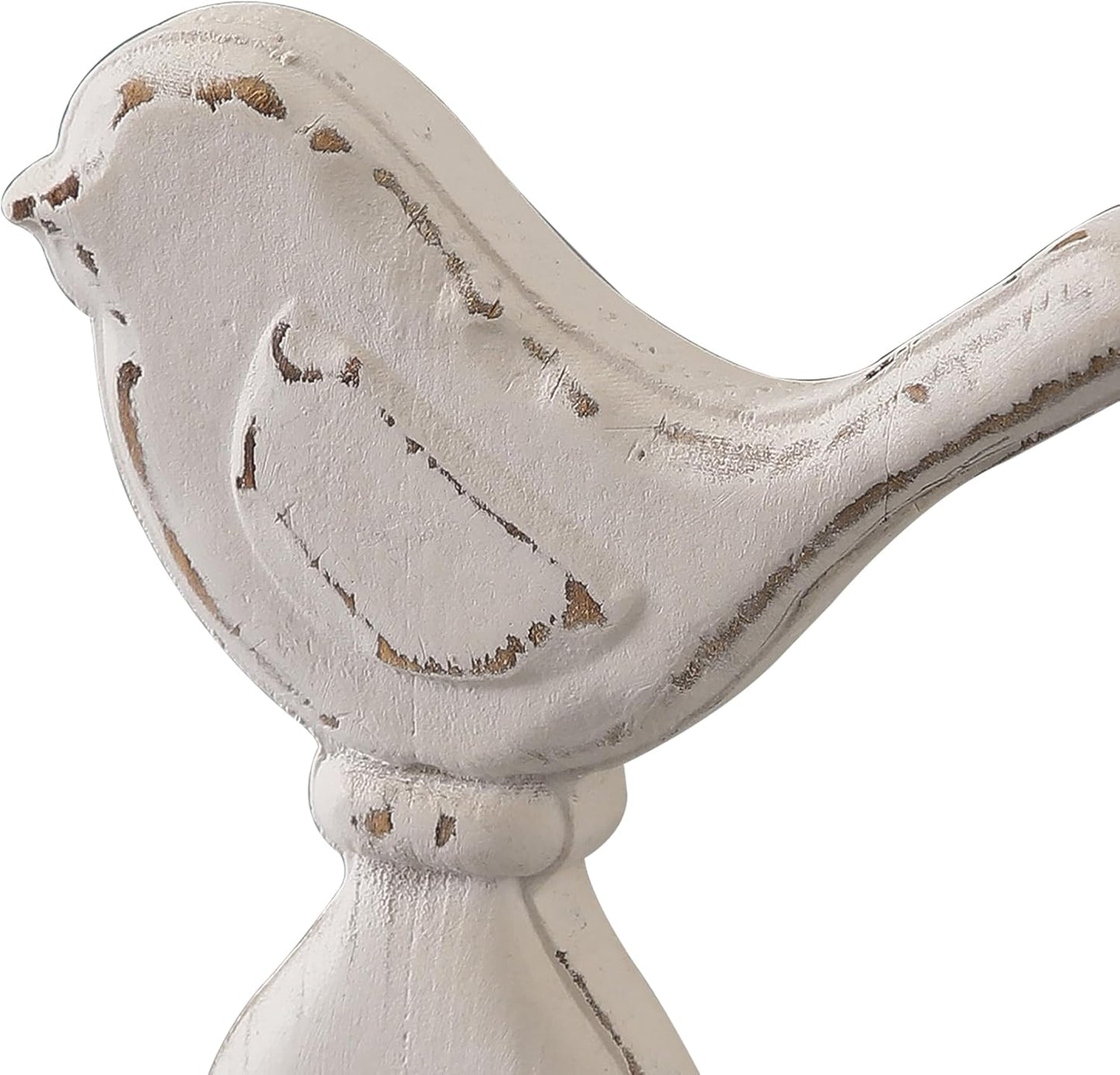 Farmhouse Small Bird Figurines Home Decor / White / 6 x 8