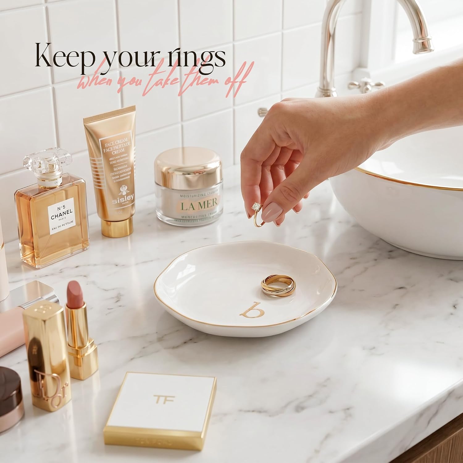 Ceramic Jewelry Tray / B / White