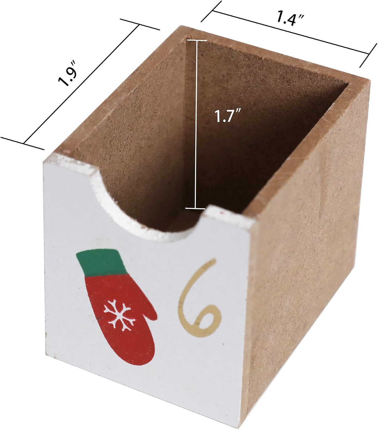 Christmas Wooden Advent Calendar Book with LED lighting Red Color Christmas Skiing Scenes Countdown Holiday Gifts with