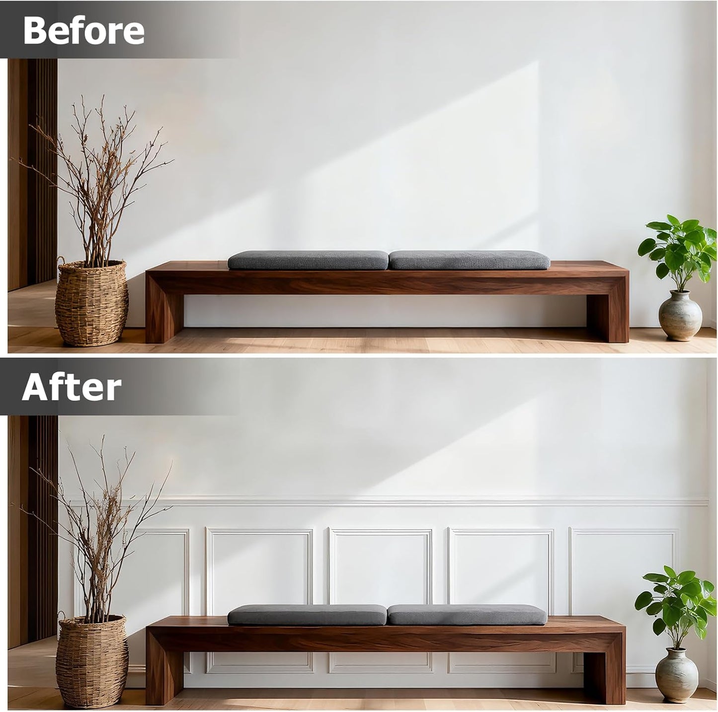 Wall Molding + Chair Rail Trim / 20 x 27 / + Trim Set / Set of 3