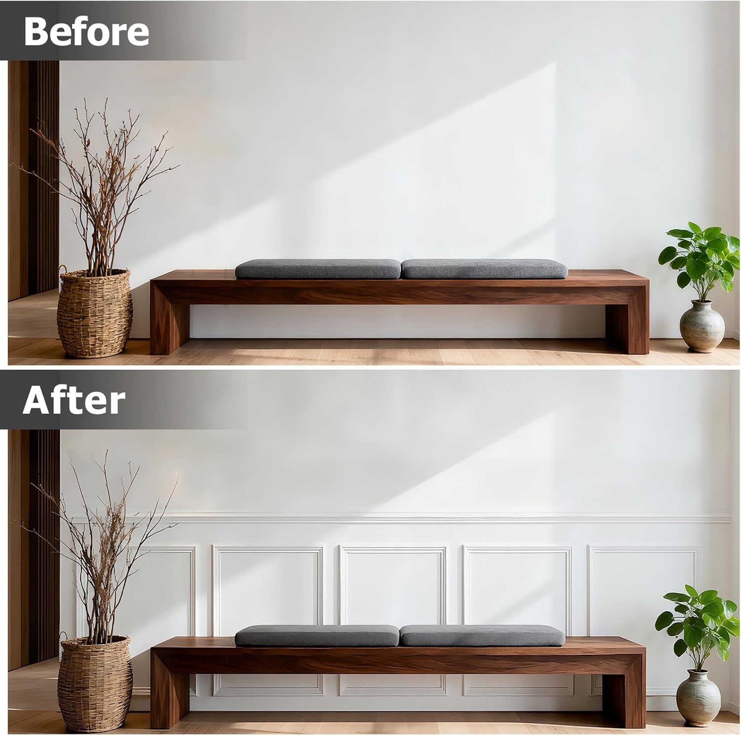 Wall Molding + Chair Rail Trim / 20 x 27 / + Trim Set / Set of 3
