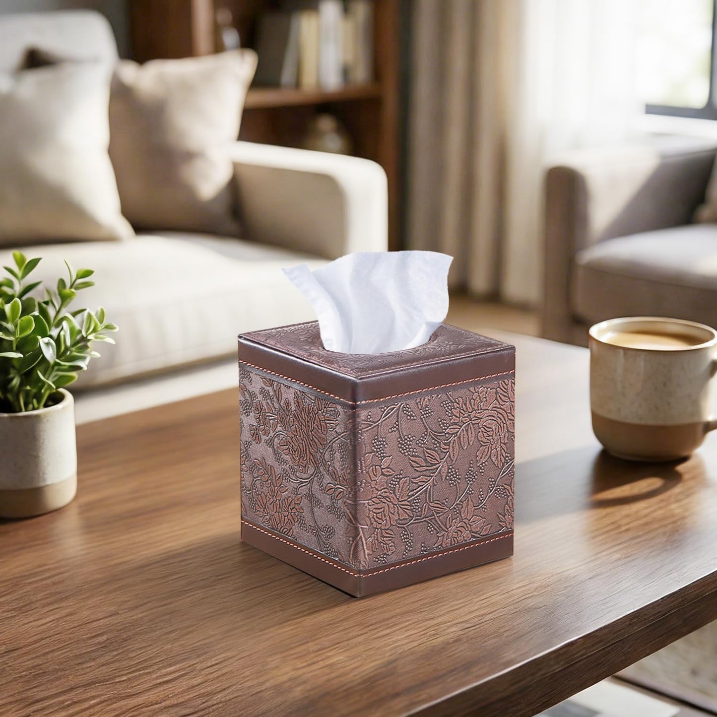 Leather Tissue Box Cover Square / Archaize / Large