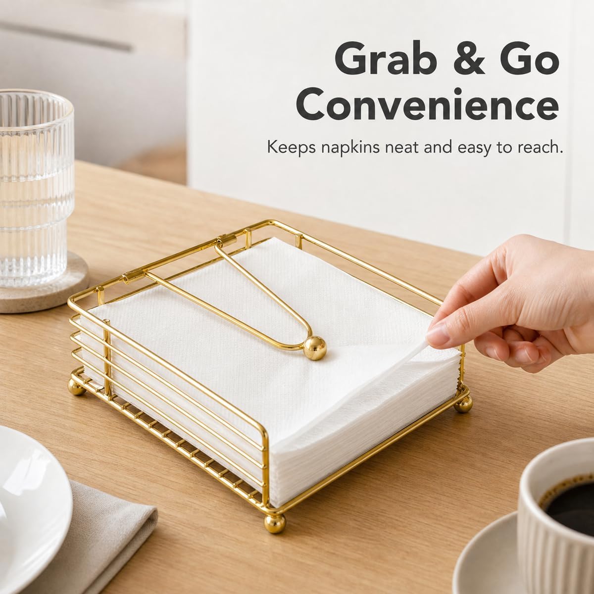 Napkin Holder / Square Cocktail Paper Holder of Elegant