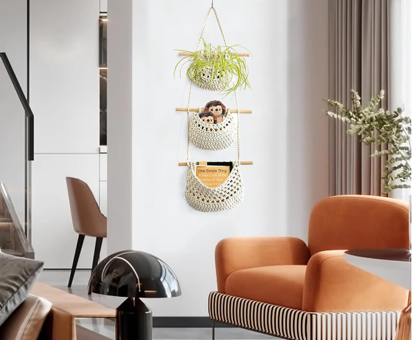 Wall Cotton Hanging Baskets / White