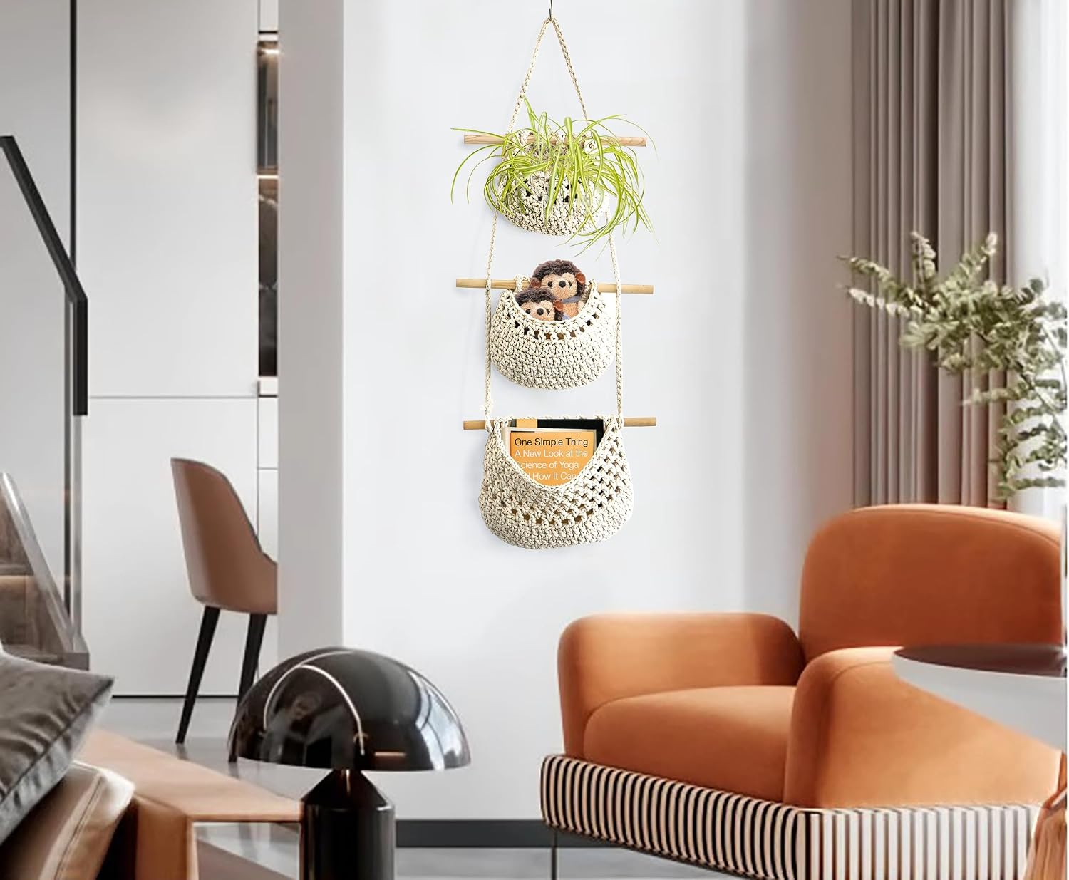 Wall Cotton Hanging Baskets / White