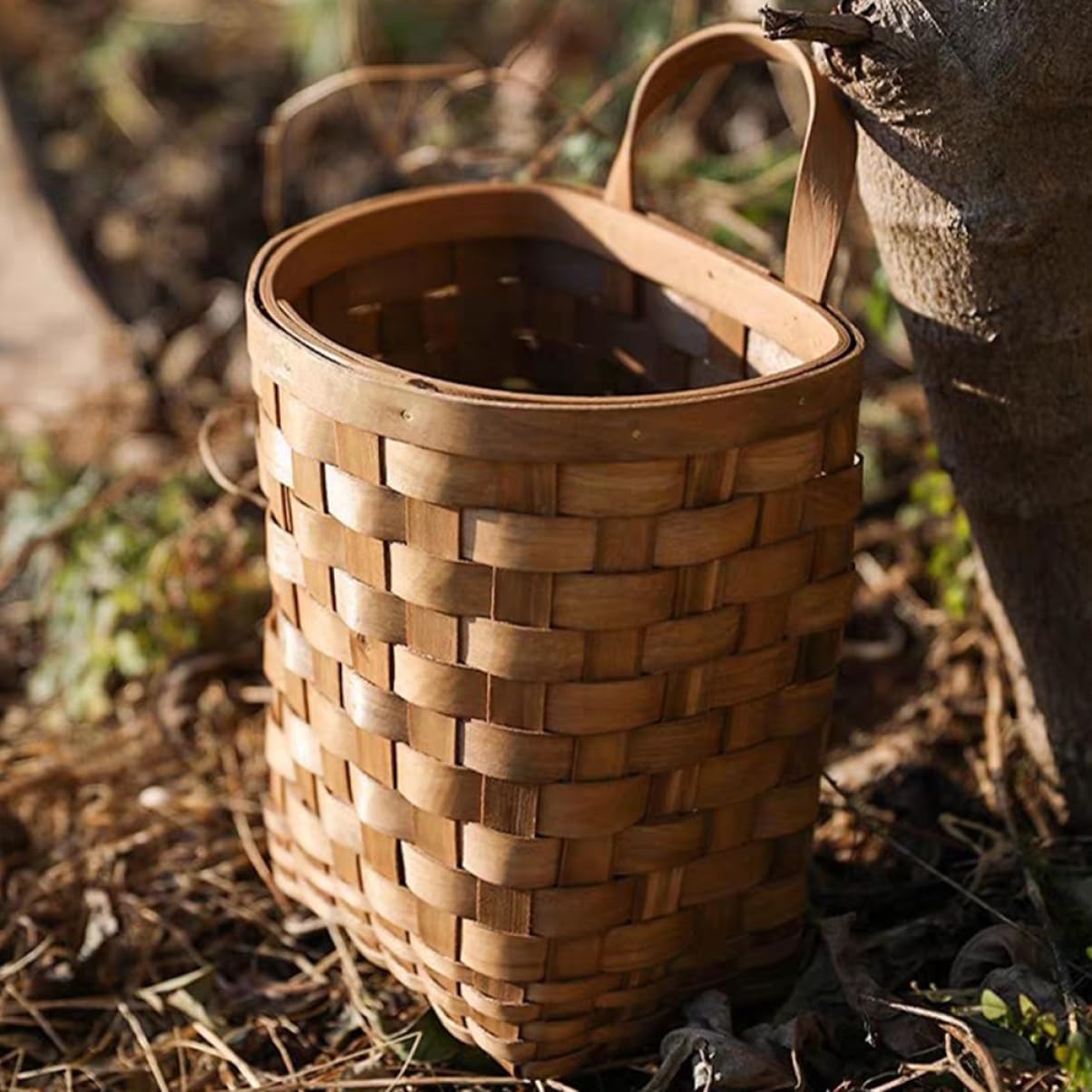 Wooden Wall Flower Basket Small Woven Basket Bread Basket Jute Hanging Basket Garlic Basket Hanging