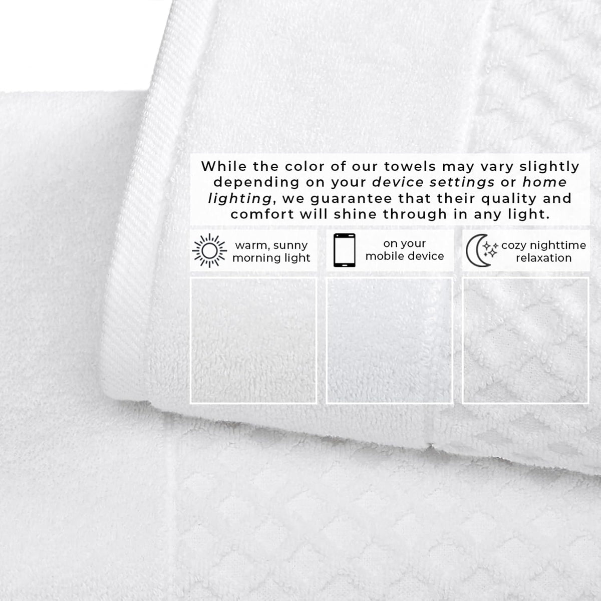 Great Bay Home Bath Towels - 100% Cotton 6 Piece Bath Sheet Set - Diamond Waffle Weave - Absorbent, Durable, Quick-Dry