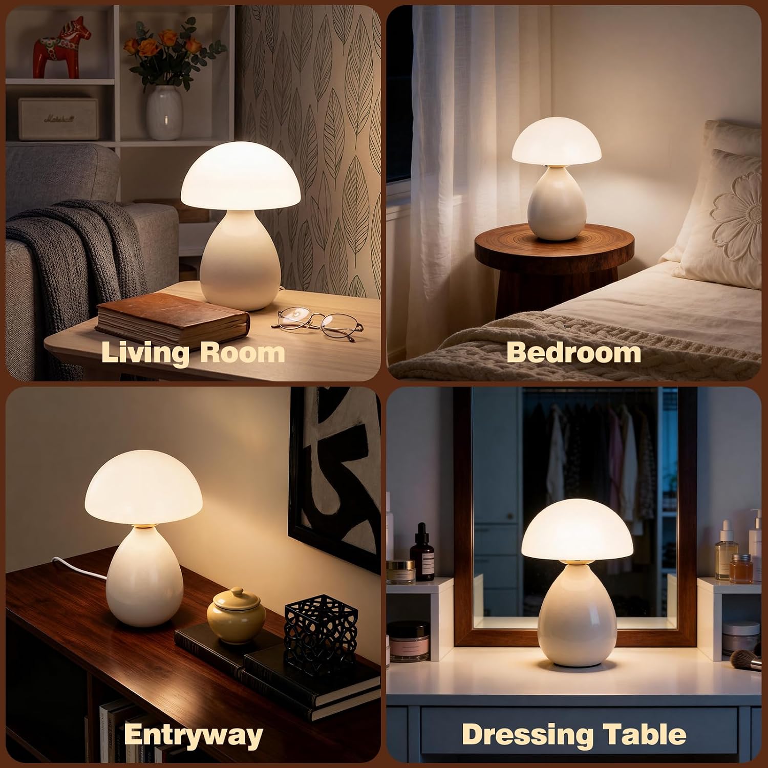 Small Lamp / Mushroom Table Lamp / White