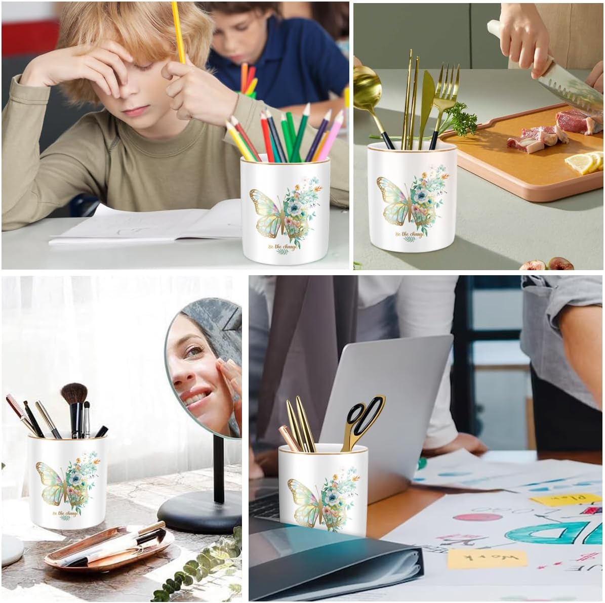 Simple&Modern Style Makeup Organizer / Butterfly Pattern
