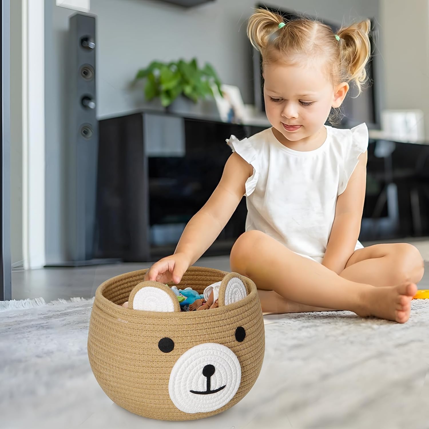 Cotton Rope Baby Basket / Brown