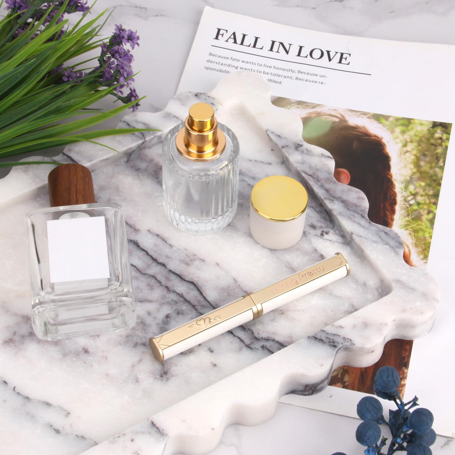 Stone Decorative Tray / Lilac / 10.8 x 8 x 1.2 / Natural