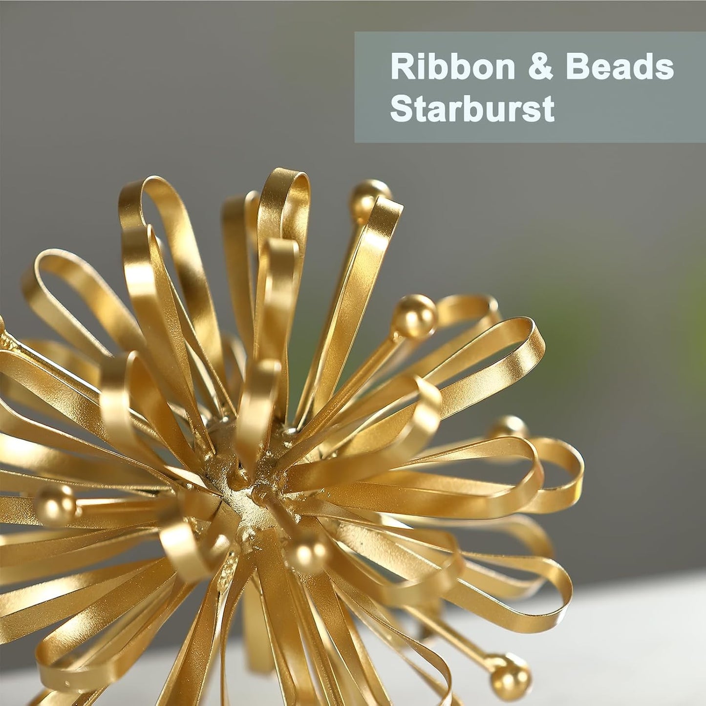 Modern Table Decor / Ribbon & Beads / Gold